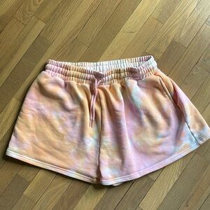 White fox pink tie dye shorts